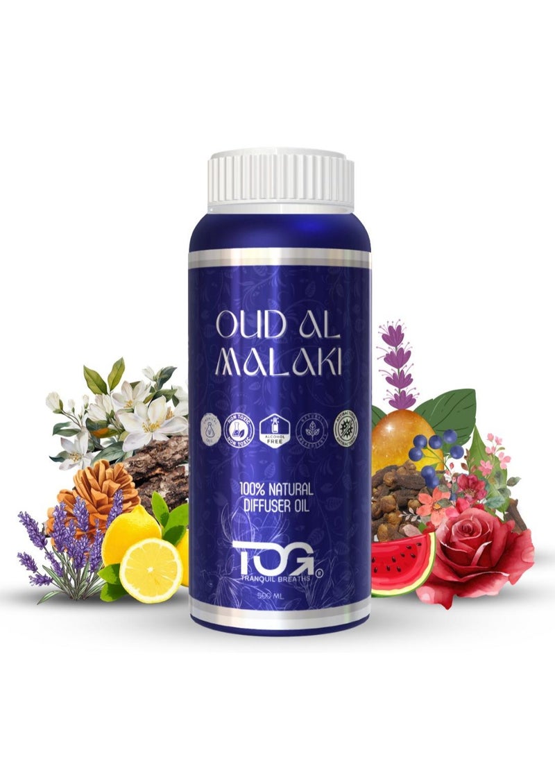 TOG Oud Al Malaki Diffuser Oil for Home Fragrance, 480ml Refill, Water-Soluble, Strong & Long-Lasting Aroma Infused with Hyper Boost Action for use in Home & Office - Image 1